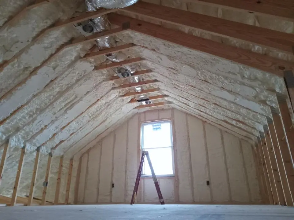 Spray foam roofing application for Crawl Space Insulation project in Pittston